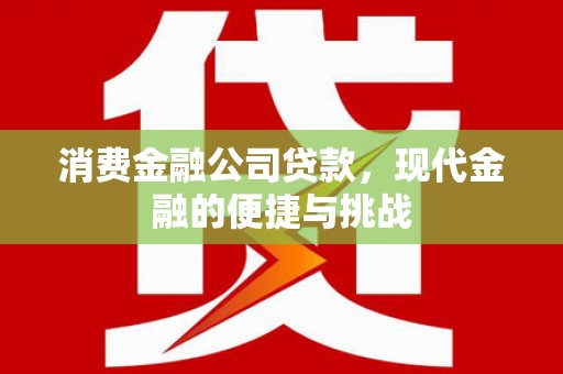 班戈消费金融公司贷款，现代金融的便捷与挑战
