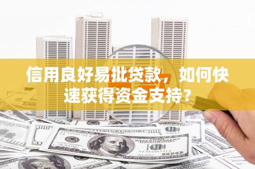 班戈信用良好易批贷款，如何快速获得资金支持？
