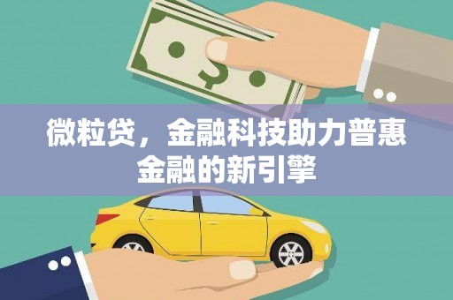 班戈微粒贷，金融科技助力普惠金融的新引擎
