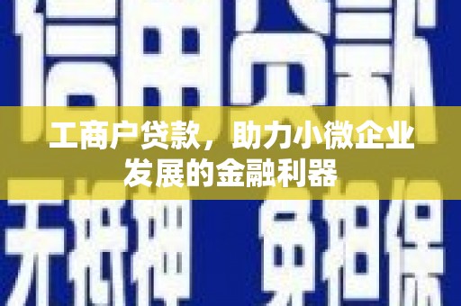 班戈工商户贷款，助力小微企业发展的金融利器