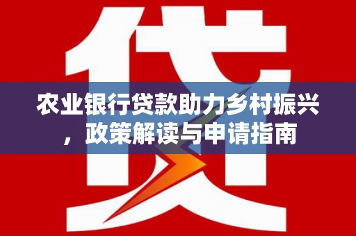 班戈农业银行贷款助力乡村振兴，政策解读与申请指南