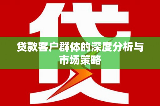 班戈贷款客户群体的深度分析与市场策略