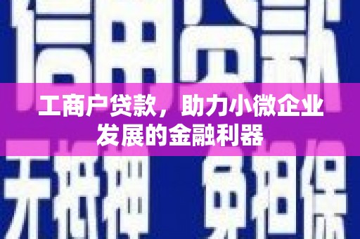 班戈工商户贷款，助力小微企业发展的金融利器