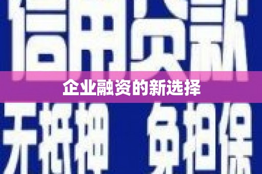 班戈企业融资的新选择