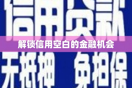 班戈解锁信用空白的金融机会