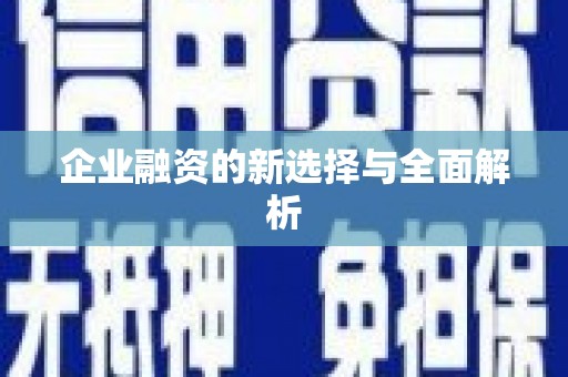 班戈企业融资的新选择与全面解析
